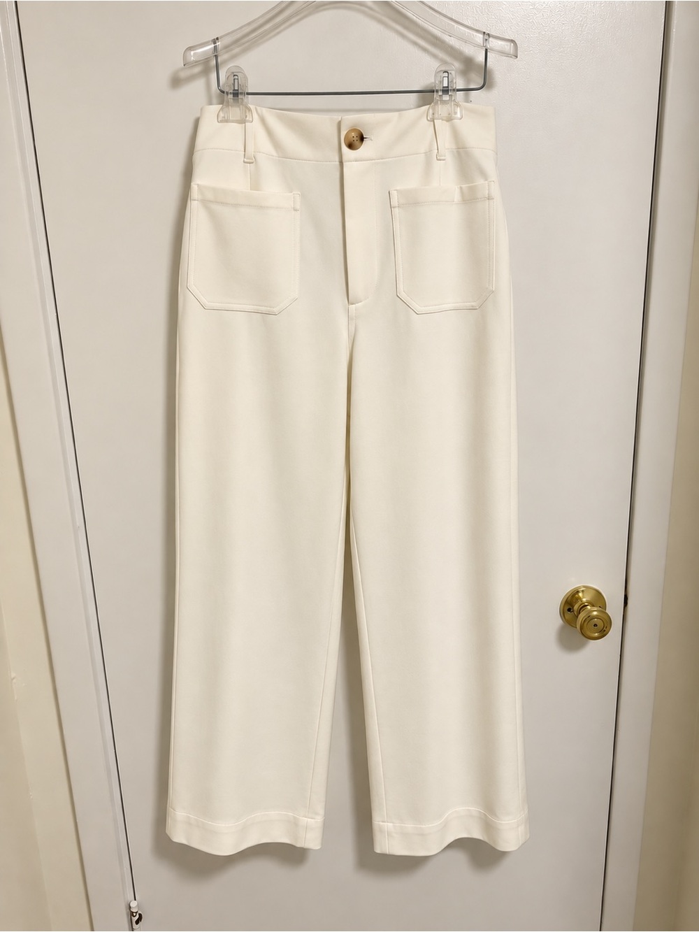 Jones New York Cream Wide-Leg High Rise Pants